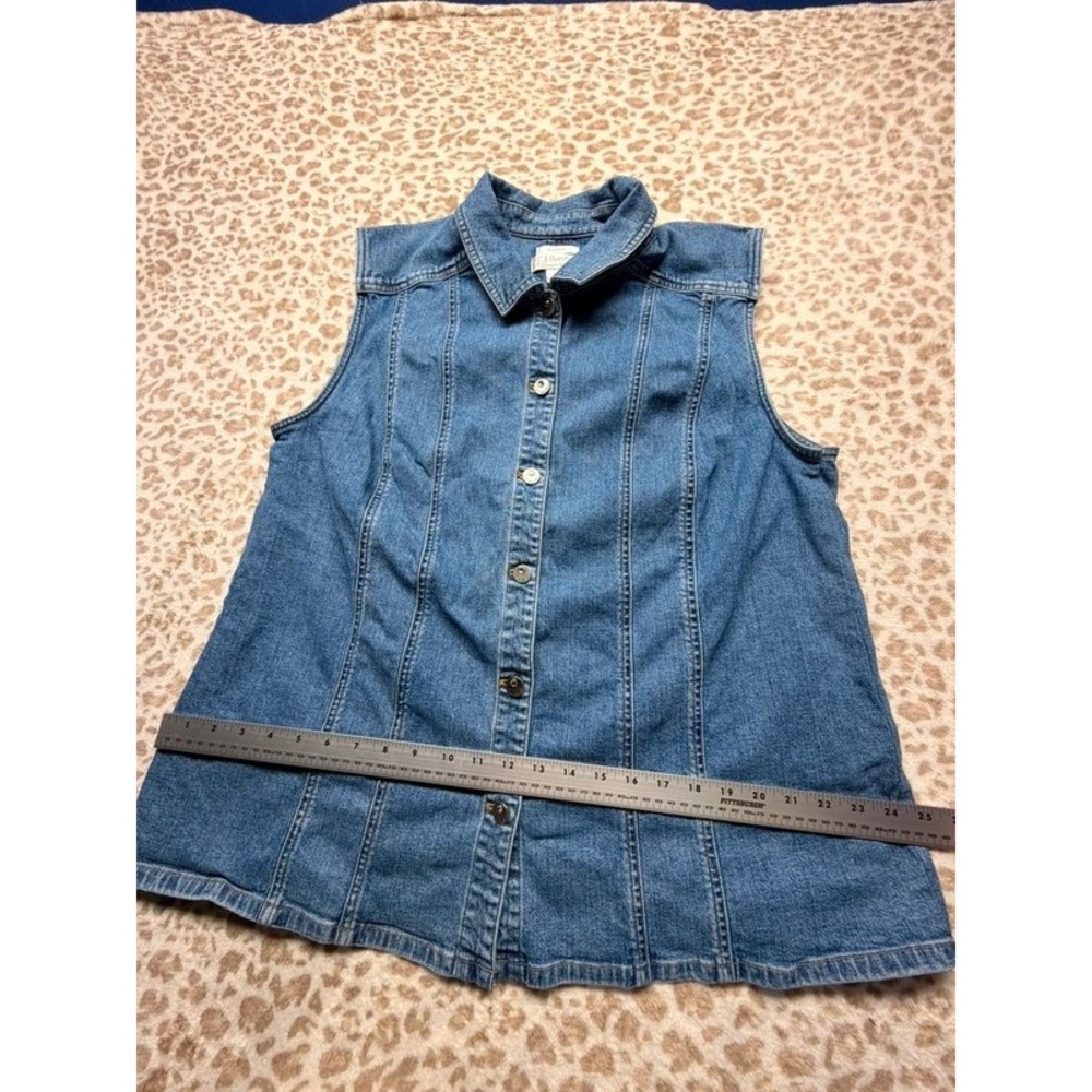 CJ Banks Women's Blue Denim Vest – Size 3X - Picture 7 of 8